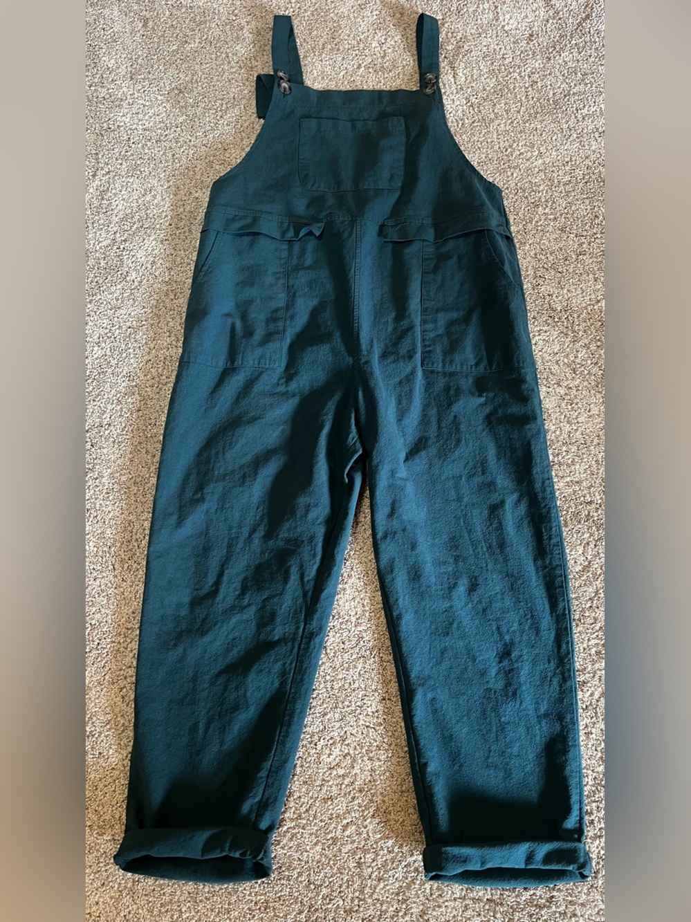 Dark Teal cotton blend overalls/romper